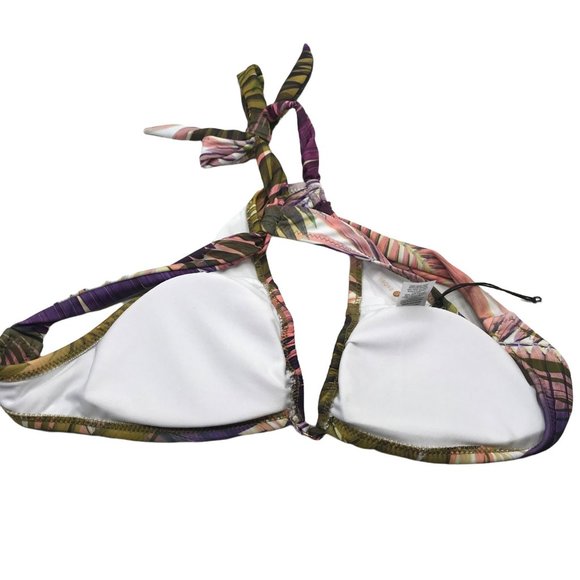 Shade And Shore Women's Sz. Medium 8-10 Tall Triangle Ring Detail Bikini Top New - Picture 2 of 14